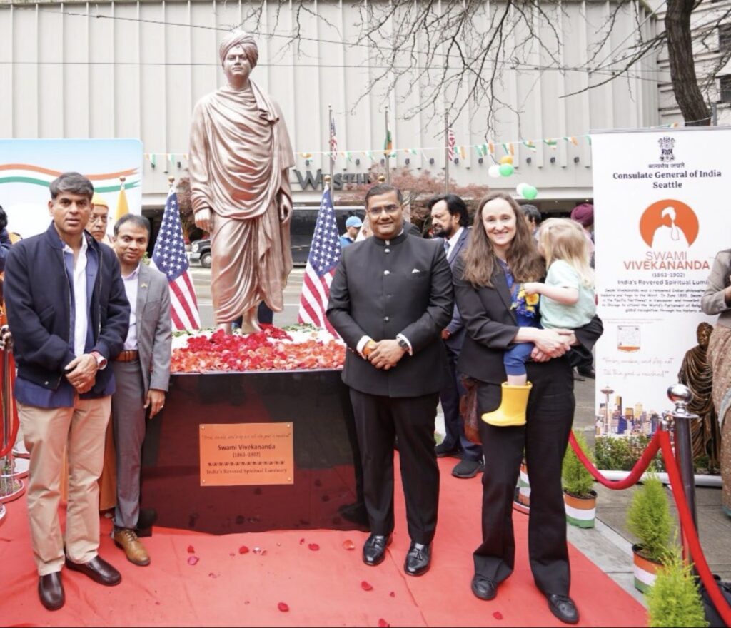 Swami Vivekananda statue unveiled in downtown Seattle in historic first