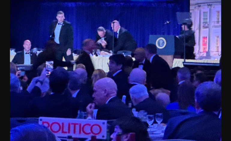 Donald Trump evacuated from White House Correspondents’ Dinner after suspected gunshots