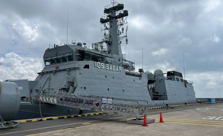Indian naval ship Sunayna arrives in Singapore under IOS sagar mission