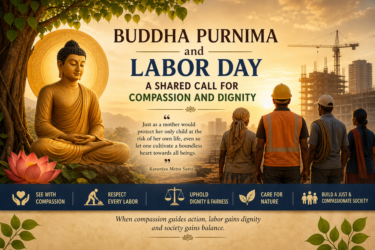 Buddha Purnima and Labour Day: A shared call for compassion and dignity