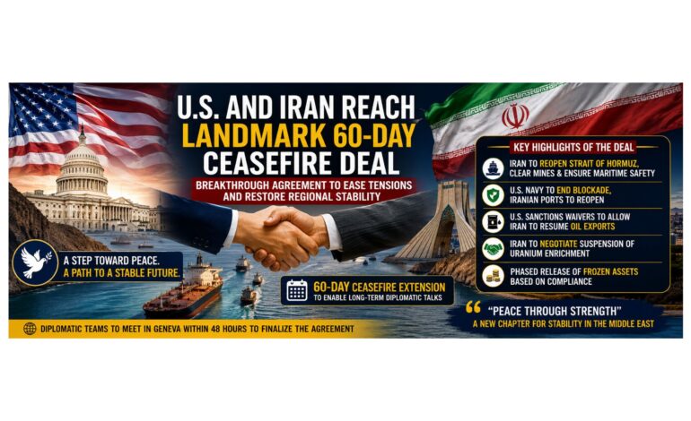 U.S. and Iran reach landmark 60-day ceasefire deal amid major diplomatic breakthrough