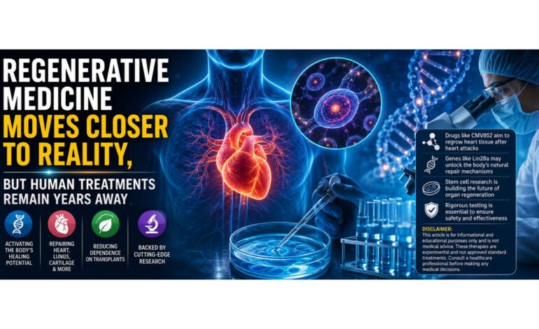 Regenerative medicine moves closer to reality, but human treatments remain years away