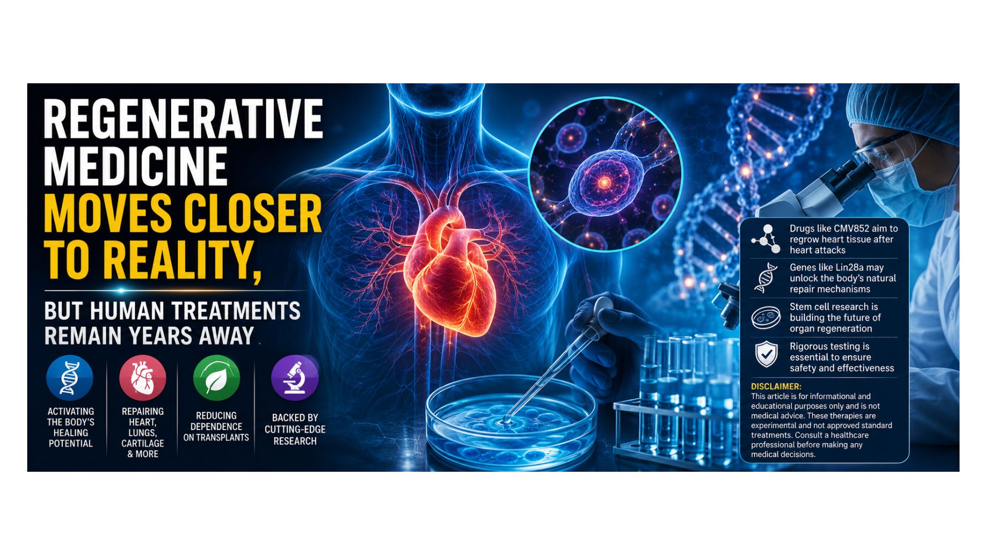 Regenerative medicine moves closer to reality, but human treatments remain years away