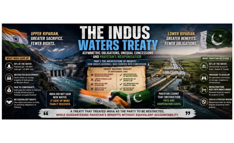 The Indus Waters Treaty: Asymmetric obligations, unequal concessions and Pakistan’s weaponisation – Part : I