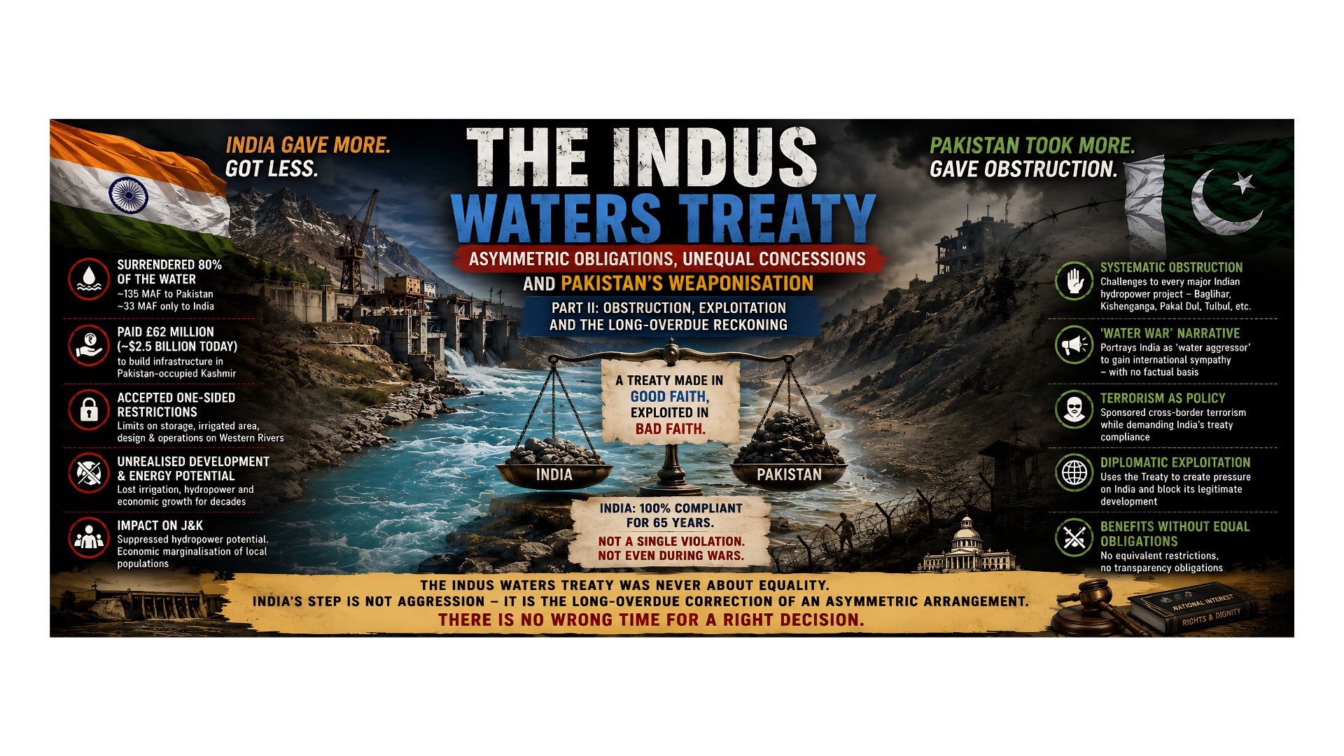 The Indus Waters Treaty: Asymmetric obligations, unequal concessions and Pakistan’s weaponisation – Part : II