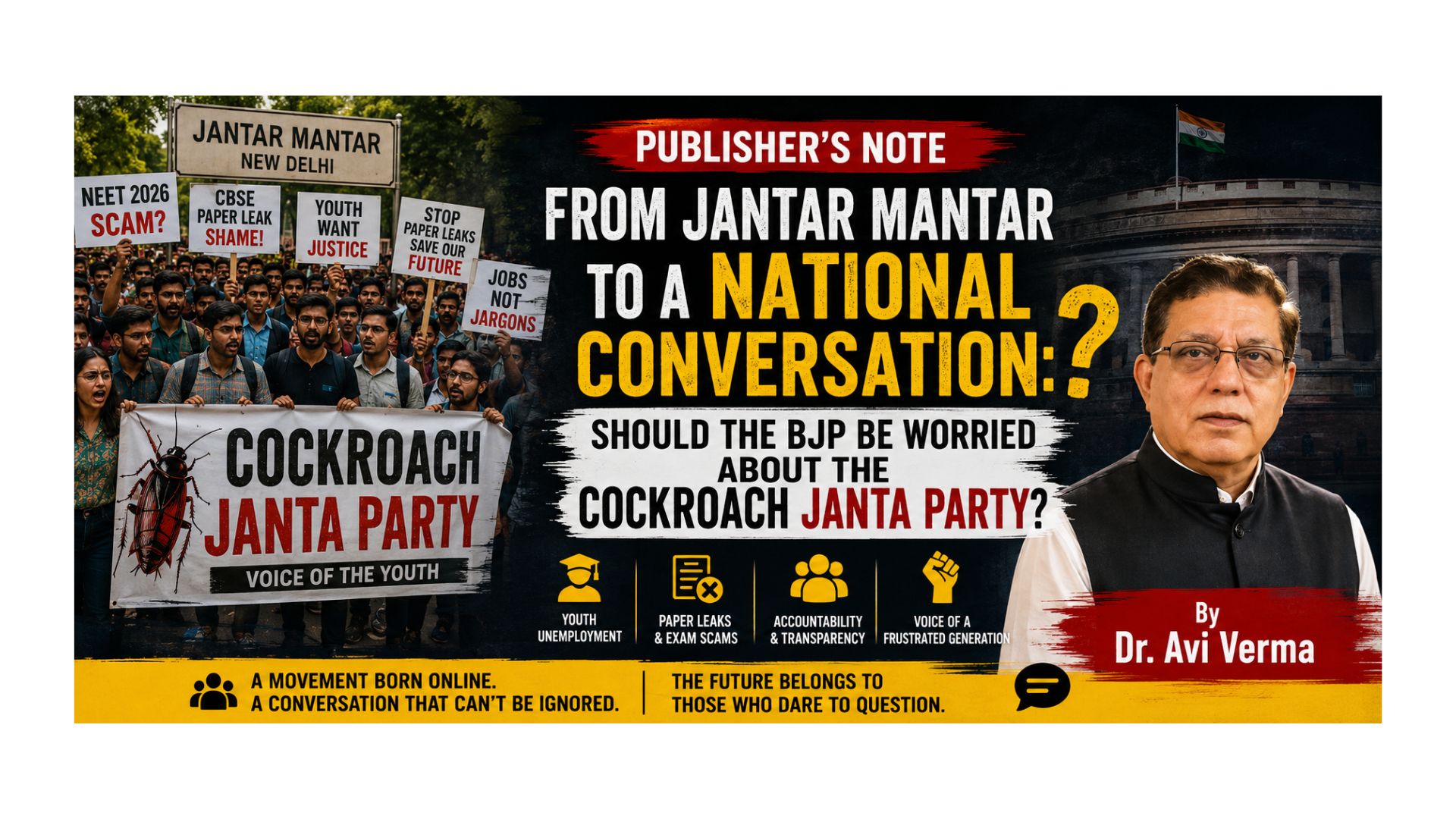 From Jantar Mantar to a national conversation: Should the BJP be worried about the Cockroach Janta Party?