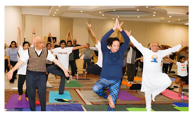 Indian community celebrates International Day of Yoga at Hanuman Temple in Glenview