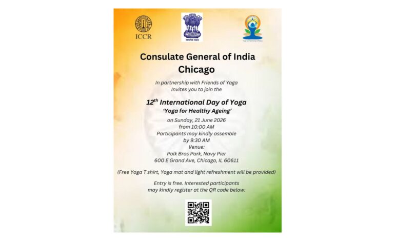 Consulate General of India, Chicago to celebrate 12th International Day of Yoga at Navy Pier