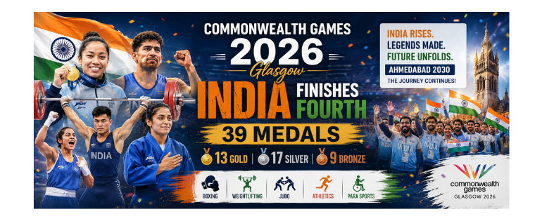 Commonwealth Games 2026: India finishes fourth with 39 medals — 13 gold, 17 silver and nine bronze