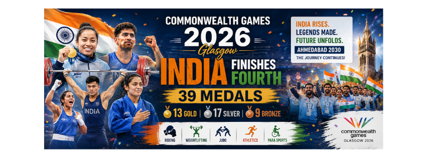 Commonwealth Games 2026: India finishes fourth with 39 medals — 13 gold, 17 silver and nine bronze